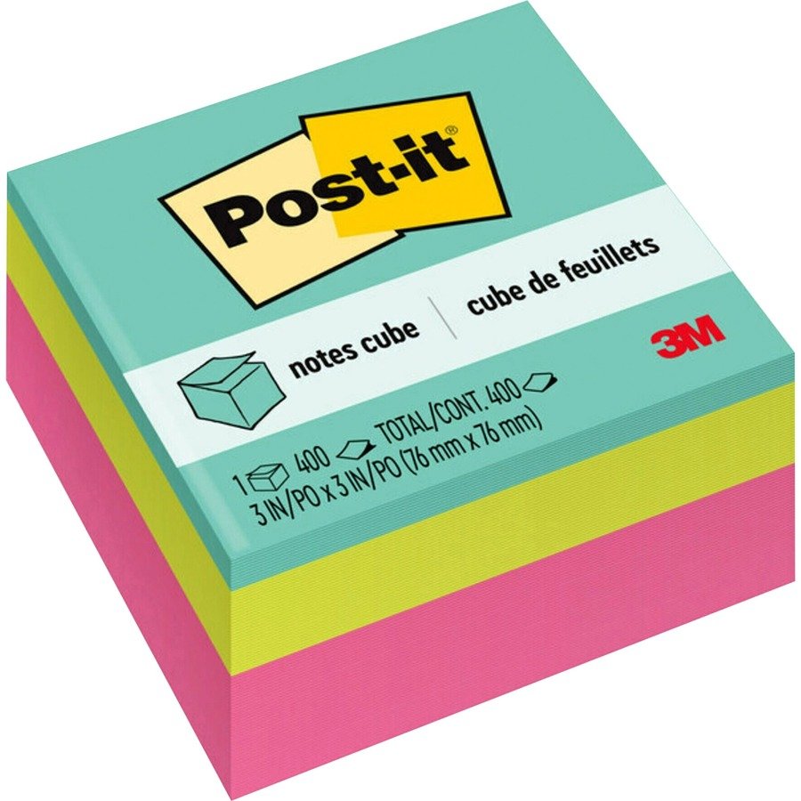 Post-it&reg; Notes Cube - Assorted Brights