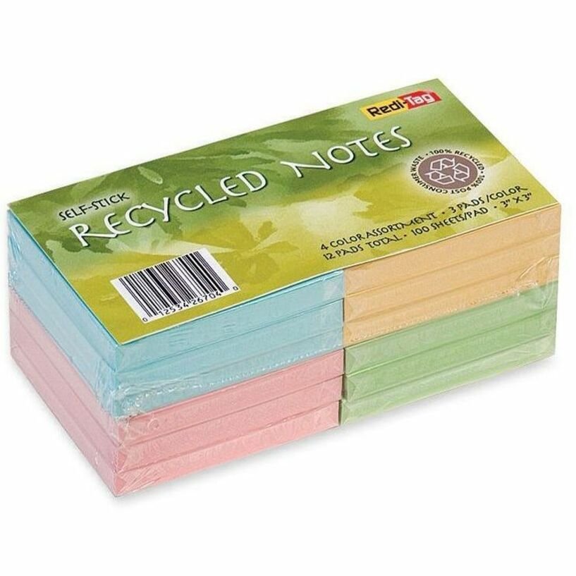 Redi-Tag Self-Stick Recycled Notes