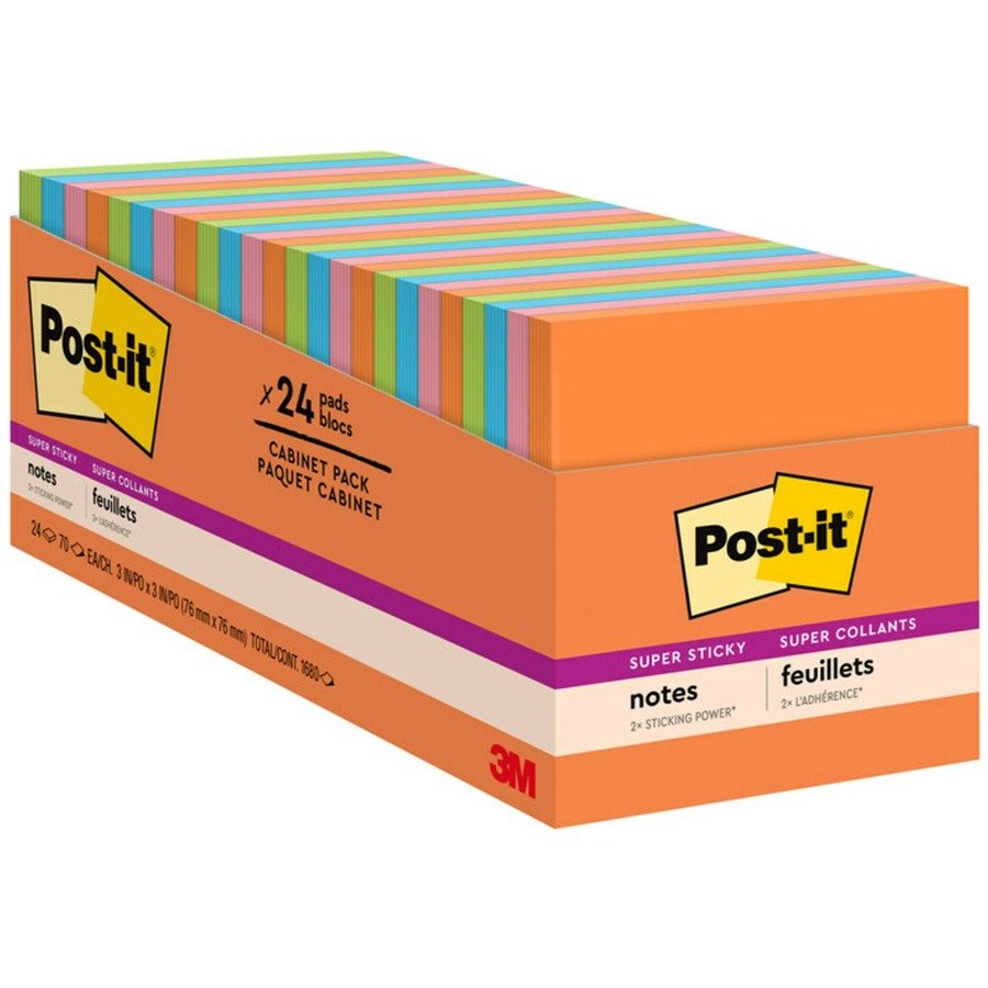 Post-it&reg; Super Sticky Notes Cabinet Pack - Energy Boost Color Collection