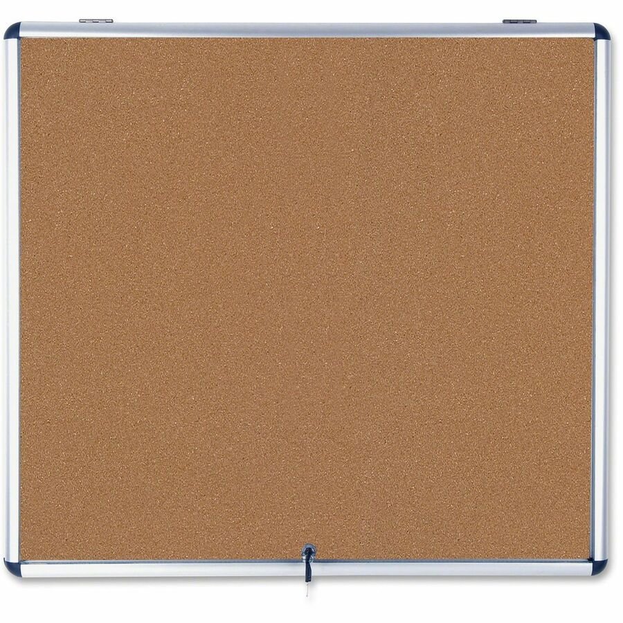 MasterVision Enclore Top Hinged Cork Aluminum Indoor Glaze Case
