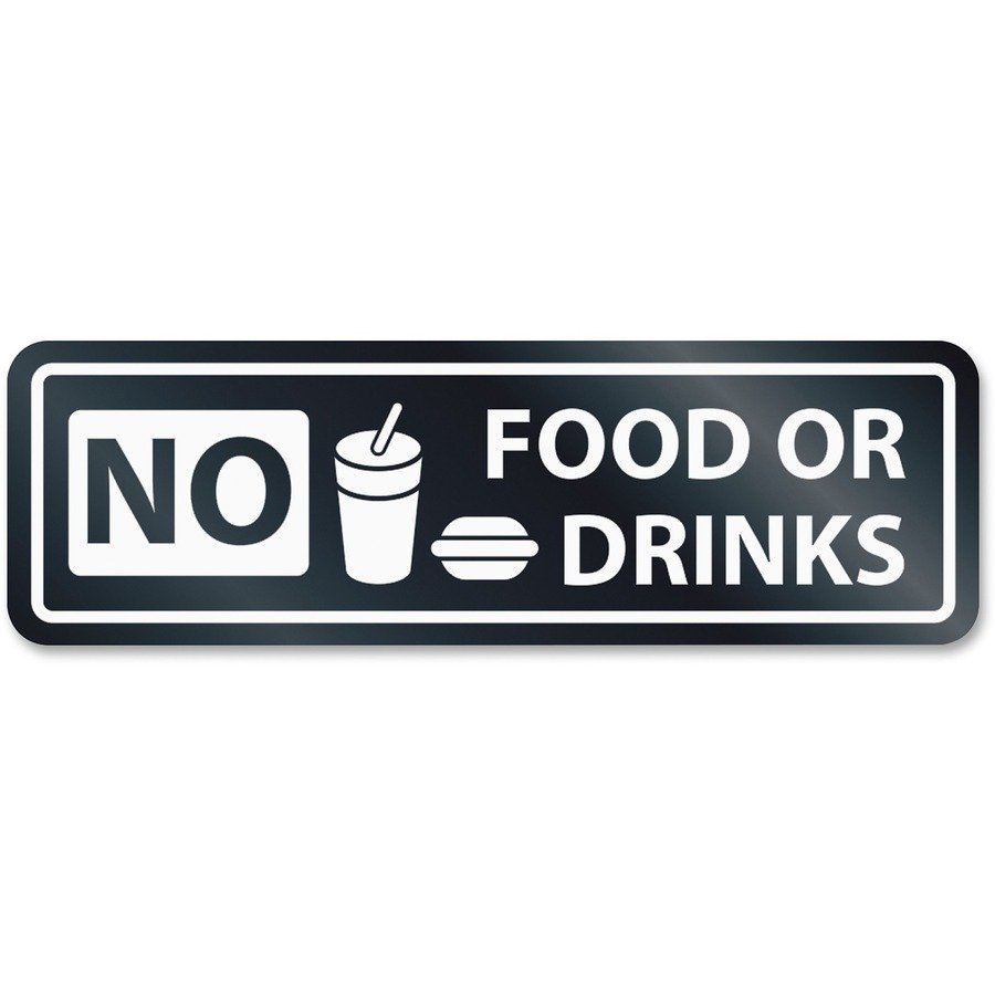 Headline No Food Or Drinks Window Sign