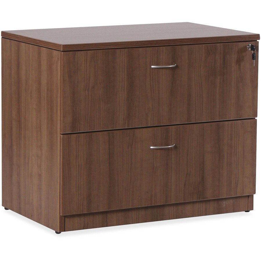 Lorell Essentials Series Walnut Laminate Lateral File - 2-Drawer