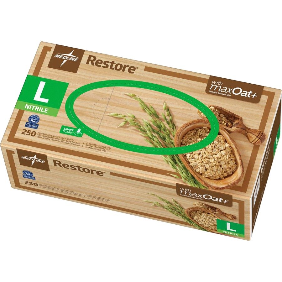 Medline Restore Nitrile Exam Gloves with Oatmeal