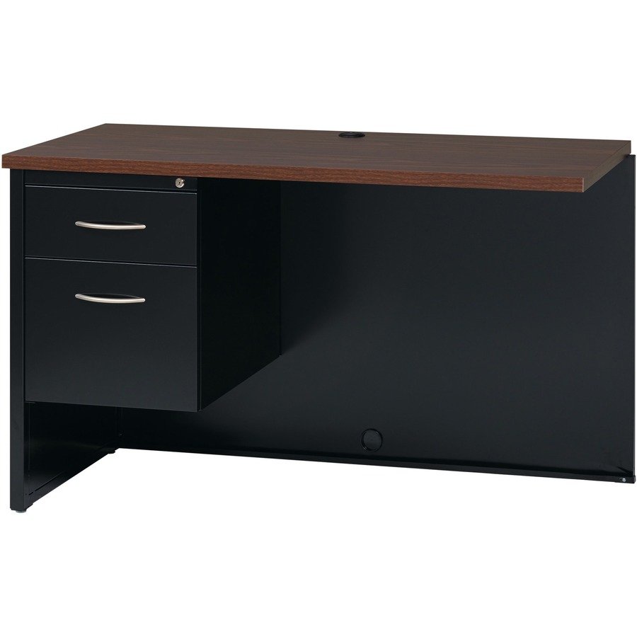Lorell Walnut Laminate Commercial Steel Desk Series - 2-Drawer