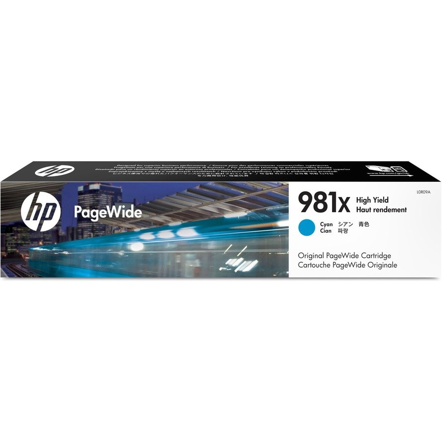 HP 981X (L0R09A) Original High Yield Page Wide Ink Cartridge - Single Pack - Cyan - 1 Each