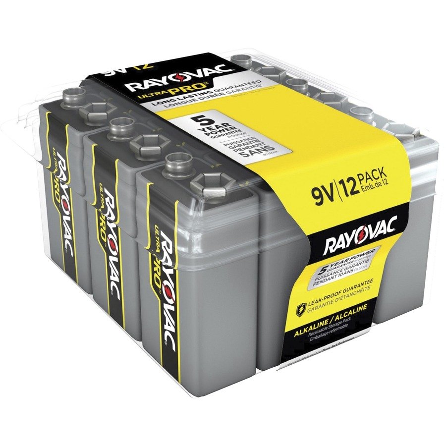 Rayovac 9-Volt Ultra-Pro Alkaline Battery, 12-Packs
