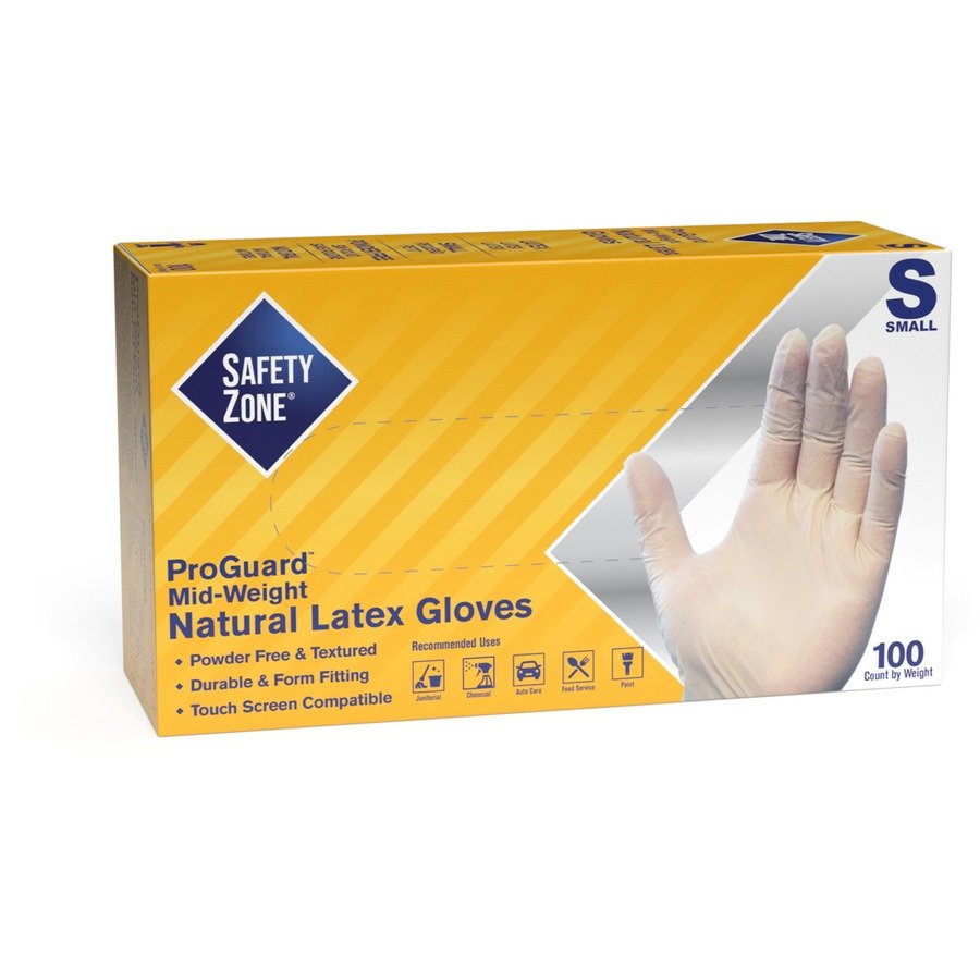 Safety Zone Powder Free Natural Latex Gloves