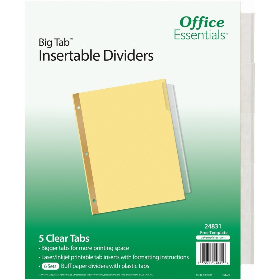 Avery&reg; Office Essentials Big Tab Insertable Dividers