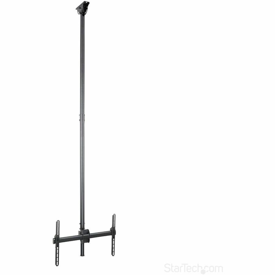 StarTech.com Ceiling TV Mount - 8.2' to 9.8' Long Pole - 32 to 75" TVs with a weight capacity of up to 110 lb. (50 kg) - Telescopic pole can extend from 8.2 to 9.8' (2.5 to 3 m) - Ceiling mount swivels +60 /-60 degrees to adjust to your ceiling - Swivel the display +180 /-180 degrees around the pole - Tilts