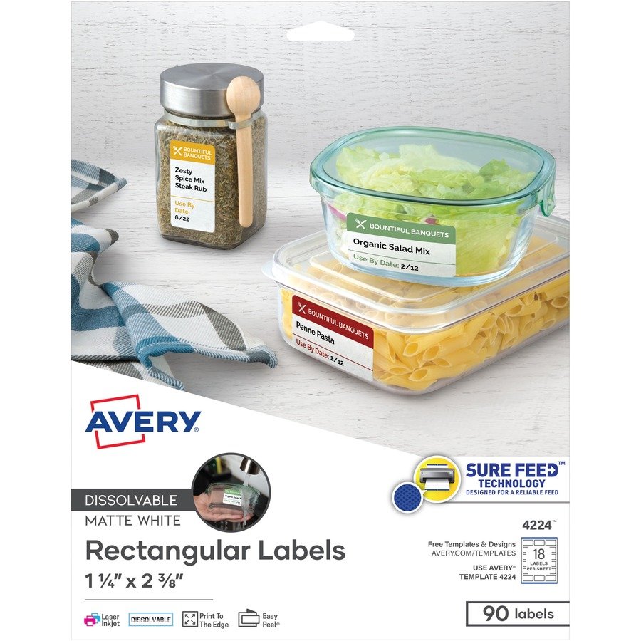 Avery&reg; Dissolvable Rectangle Labels