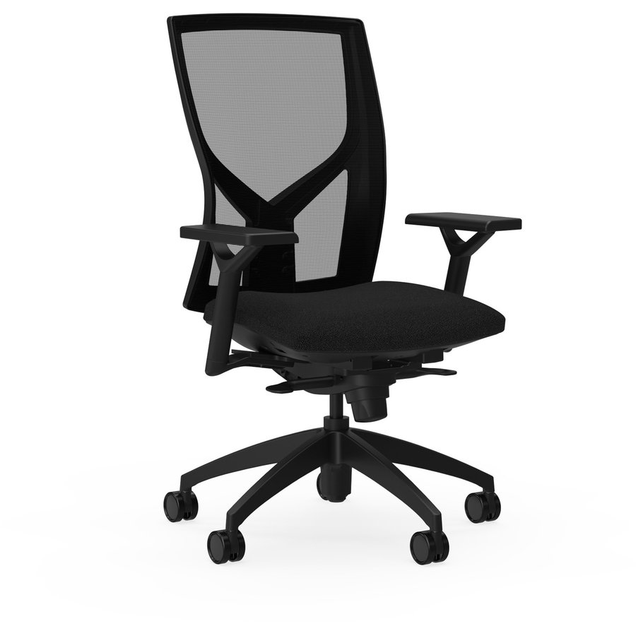 Lorell High-Back Mesh Chairs with Fabric Seat