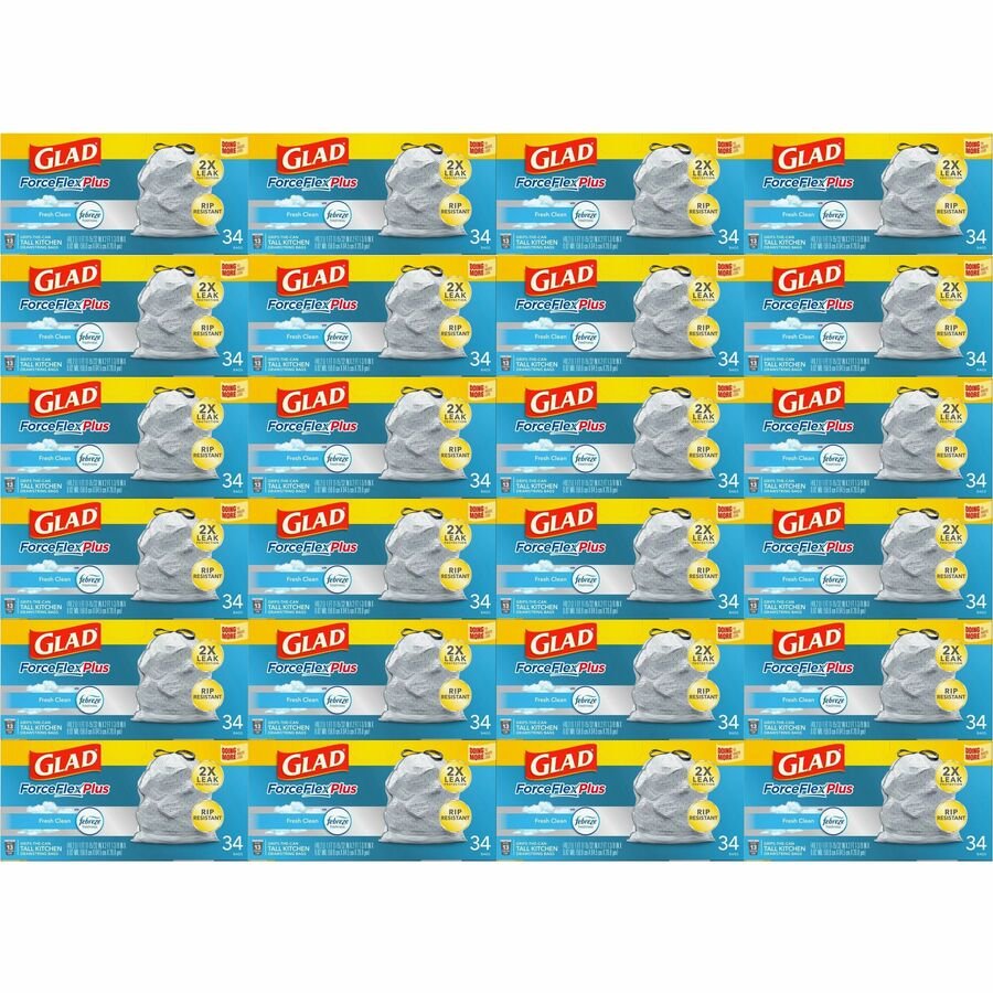 Glad ForceFlexPlus Tall Kitchen Drawstring Trash Bags