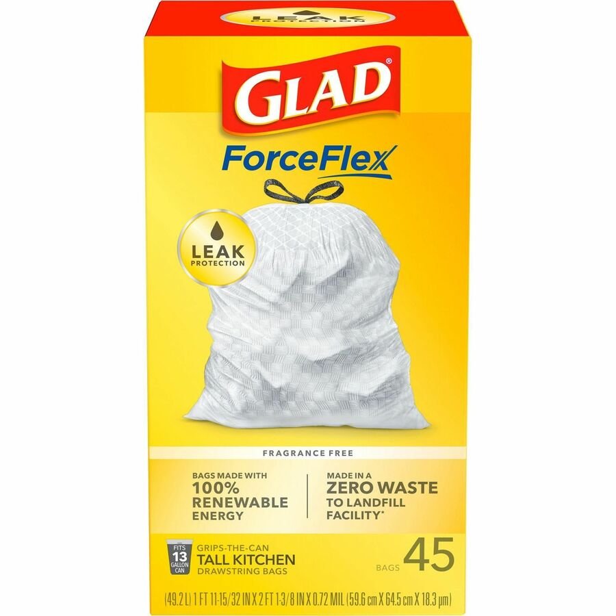 Glad ForceFlex Tall Kitchen Drawstring Trash Bags