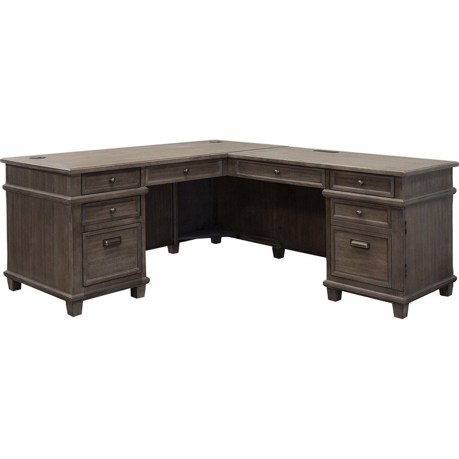 Martin Carson L Desk with Right Return, Pencil, Utility and File Drawers