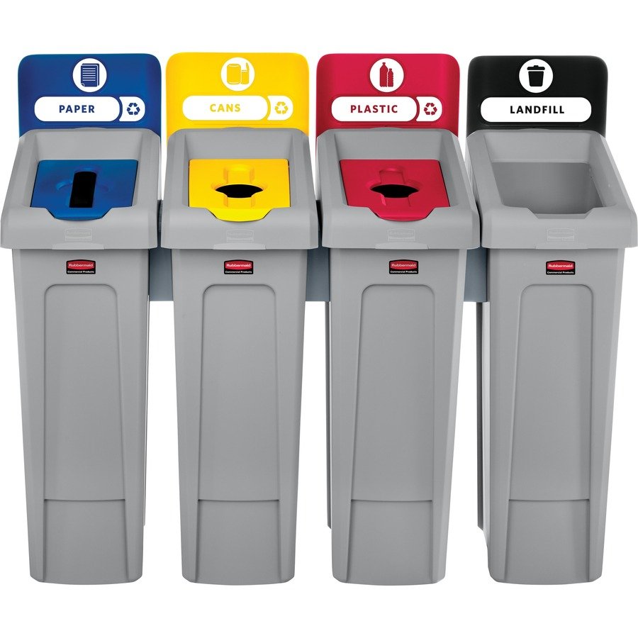 Rubbermaid Commercial Slim Jim Recycling Station - 4-Stream