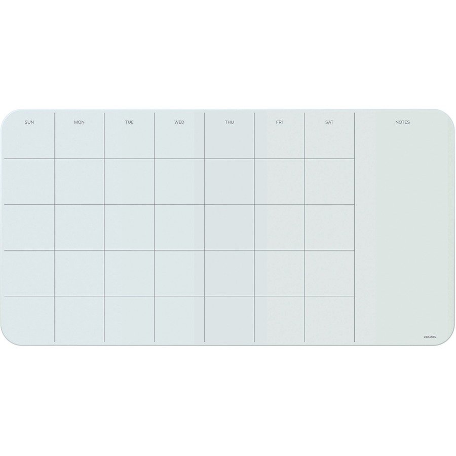 U Brands Magnetic Glass Dry Erase Weekly Calendar Board